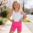 thumbnail image 2 of WAYUTE Girls Shorts Elastic Waist Straight Leg Solid Color Dance Bike Shorts for Toddler Kids Layering Soft Breathable Playwear Casual Clothes,Hot Pink, 2 of 6