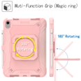 thumbnail image 4 of Elehold Kids Rugged Table Case for iPad 10th Generation 2022 10.9 inch, Made of PC Heavy Duty and Soft TPU with 360 Rotating Ring Stand-Shoulder Strap Handle Crossbody Rugged Silicone Protection,Pink, 4 of 8
