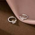 thumbnail image 4 of 925 Sterling Silver CZ Love Hoop Earrings for Women Teens Small Heart Huggie Earrings, 4 of 11