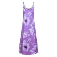 thumbnail image 2 of PALACLOTH Women Spaghetti Strap Cami Dress Floral Tea-Length Plus Size V-neck Sun Dress L-5XL, 2 of 4