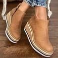 thumbnail image 4 of Samickarr Wedge Sneakers For Women'S Hidden Heel Platform Wedge Booties Hidden Wedgie SneakersLarge Side Zipper Casual Leather Plastic Thick Sole Slope Heels Women's Shoes, 4 of 5