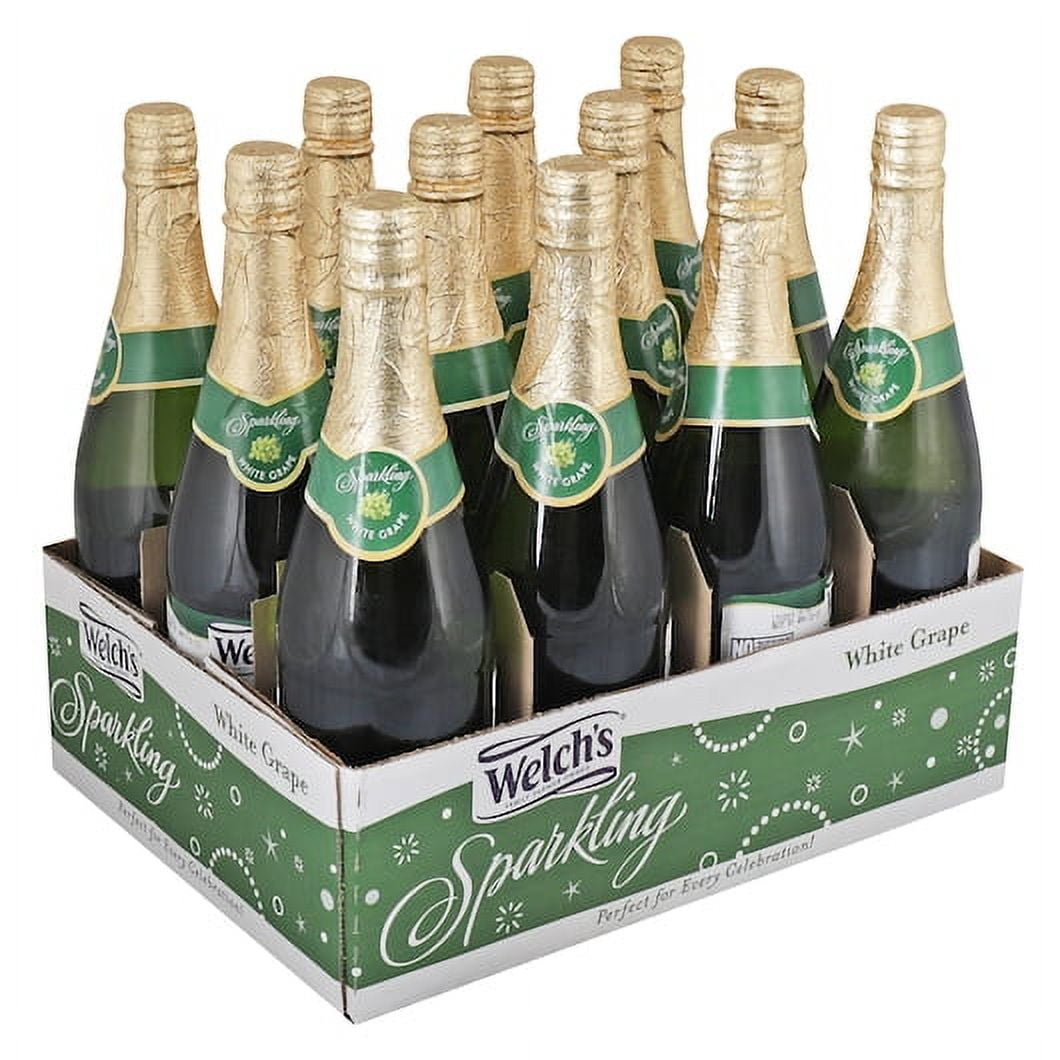 Welch's Sparkling Juice Cocktail, Non-Alcoholic, White Grape, 25.4 Ounce (Pack of 12)