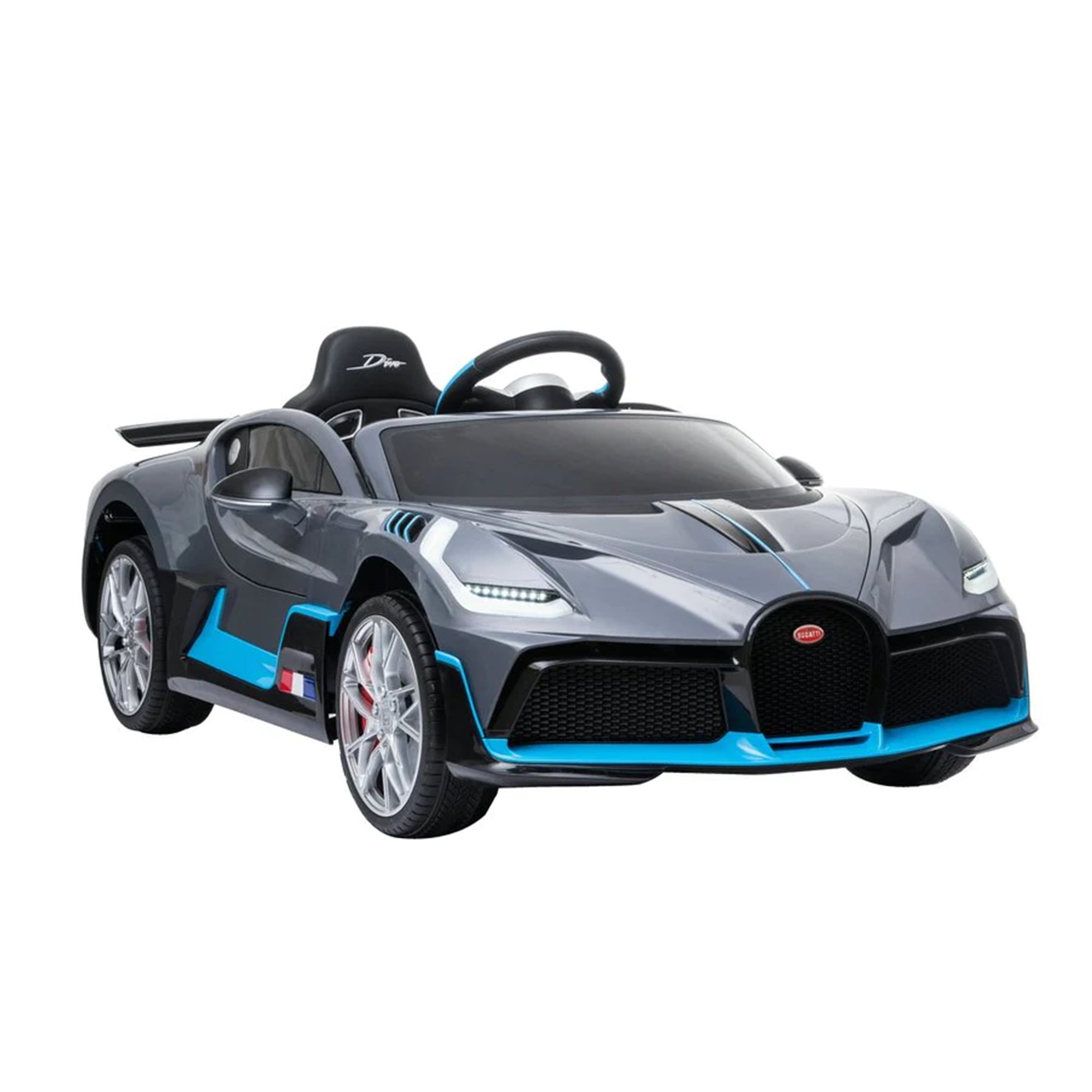 DAKOTT Bugatti Divo 12 Volt Battery Powered Ride On Car For Kids, Grey