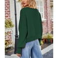 thumbnail image 5 of SWSMCLT Women's Knit Crop Top Knitted Pullover Sweaters Fall Baggy Batwing Sleeve Short Sweater Soft Fashion Casual Y2K Loose Fit Oversized Boat Neck Long Sleeve Green X-Large, 5 of 5