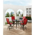 thumbnail image 4 of Hanover Traditions 5-Piece Outdoor High Dining Patio Set, 4 Counter-Height Padded Sling Swivel Chairs and 42" Square Cast Aluminum Table, Brushed Bronze Finish, Rust-Resistant, All-Weather, 4 of 8