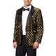 thumbnail image 4 of BLAZERS FORMAL TUXEDO DE HOMBRE INSPIRE CHIC Con Solapa Pico, Un Botón, Brillante, Argyle, Lentejuelas, Color Dorado, 4 of 7