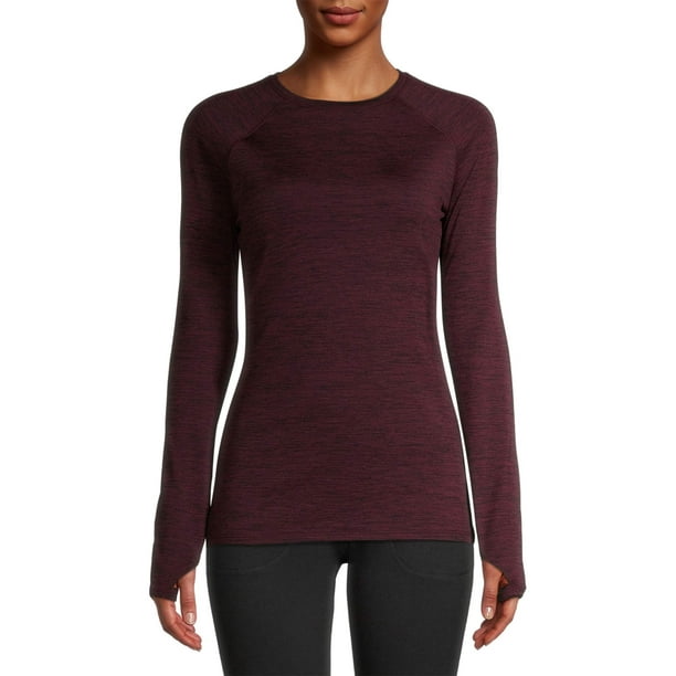 women's cuddl duds thermal long sleeve crewneck