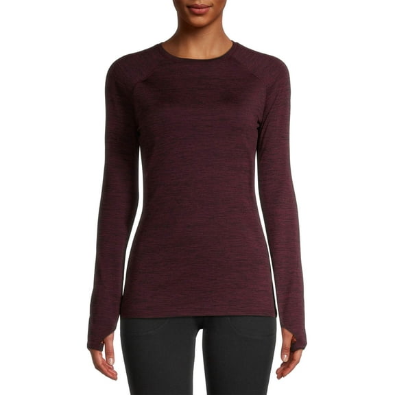 ClimateRight by Cuddl Duds Women's Plush Warmth Crew Neck Base Layer Top, Sizes XS to 4X