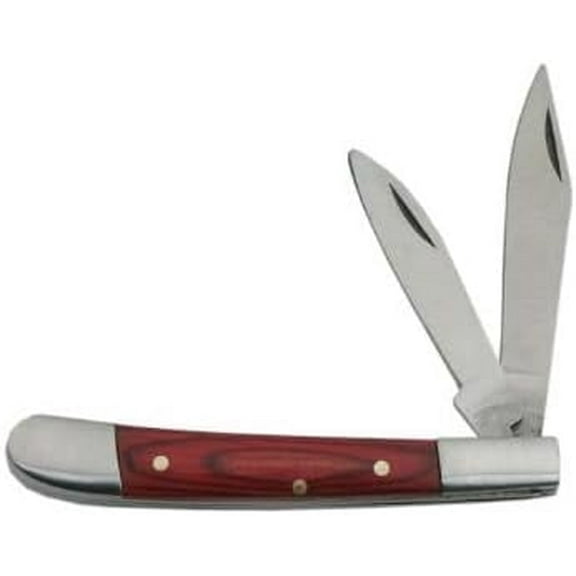 SZCO Supplies 3" Mini Jack Folding Pocket Tool with Dual Stainless Steel Blades and Pakkawood Handle