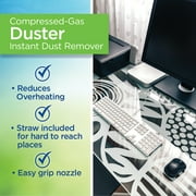 Dust-Off® Model FLCNRET10522 Compressed Gas Duster, 2 Pack, 10oz, 8.5 H, 3 W