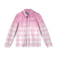 thumbnail image 4 of Drmagiyhm Girls Long Sleeve Button Down Shirts Size 10-12 Long Sleeve Shirts french toast Uniform Shirts Casual Uniform Top Golf Button Tshirts Pink 9-10 Years, 4 of 4