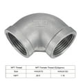 thumbnail image 4 of Uxcell 1 NPT Female Thread 90 Degree Elbow Pipe Fitting 304 Stainless Steel, 4 of 5