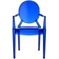 thumbnail image 2 of Hawthorne Collections 18.5" Modern Plastic Dining Arm Chair in Blue, 2 of 5