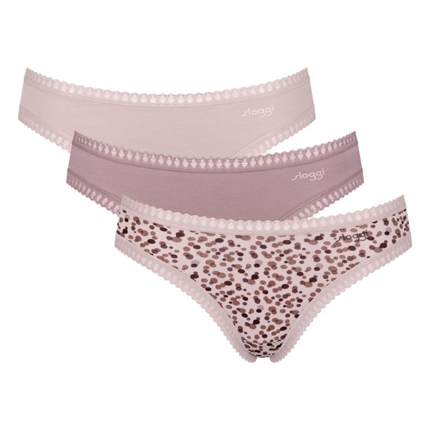 Sloggi braguitas de mujer, pack de 3 - GO Crush Short C3P, braguitas, algodón elástico Rosa M (Medium)