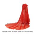 thumbnail image 2 of Yvsxxv 1Pc Red Starry Glitter Hooded Cloak Shiny Formal Outerwear for Women Men, 2 of 7