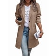 thumbnail image 2 of Women'S Outerwear Fashion Autumn Casual Button Windbreaker Winter Clothing with Pockets Khaki XXL, 2 of 6