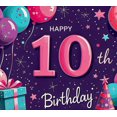 thumbnail image 4 of Happy 10th Birthday Themed Backdrop Banner with Balloons Stars Party Decorations for Birthday Party Photo Props Celebrations Decor Background, 4 of 7
