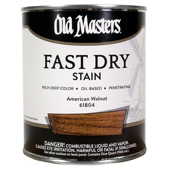 4-Pack of 1 qt Old Masters 61804 American Walnut Fast Dry Stain Interior Oil-Based Wood Stain
