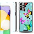 thumbnail image 1 of Shockproof Bumper Phone Case for Samsung Galaxy A23 5G, with Tempered Glass Screen Protector, by OneToughShield ® - Butterfly, 1 of 3
