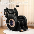 thumbnail image 4 of Full Body Massage Chair with 6 Fixed Point Rollers & Air Compression Therapy, Heated Lumbar Support, Foot Roller & Adjustable Recliner, Bluetooth Audio, Black, 4 of 8