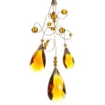 thumbnail image 2 of Allstate 9.75" Faceted Beaded Teardrop Scrolling Christmas Ornament - Amber/Gold, 2 of 4