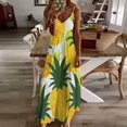 thumbnail image 3 of Lunarable Pineapple Design Sleeveless Dress Woman Fashion Long Dresses Women's Summer Suit Dress 2025, 3 of 7