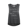 thumbnail image 1 of Life's Short Talk Fast Women's Fashion Sleeveless Muscle Workout Yoga Tank Top Charcoal Grey Large, 1 of 3