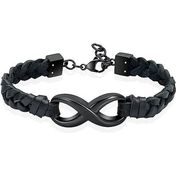 Infinity Cremation Bracelet for Ashes Genuine Leather Memorial Urn Bangle for Ashes Urn Keepsake Bracelet for Women Men
