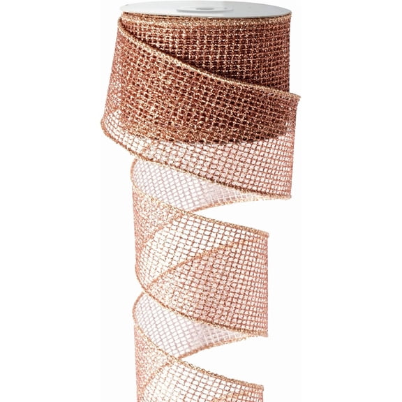 Wired Ribbon 2.5" X 10 Yards Glitter Mesh Ribbon Wired Christmas Ribbons for Tree Decorations, Topper Bows, Wreath,Garlands, Gifts Wrapping