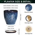 thumbnail image 5 of Ordivic 6 in Blue Reactive Glaze Ceramic Planter with Saucer & Drainage Hole, 5 of 7