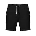 thumbnail image 4 of DDAPJ pyju Men's Bermuda Shorts Summer Fashion Cotton Linen Casual Shorts Rolled Hem Short Pants with Pockets Black XXXL, 4 of 7
