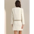 thumbnail image 3 of DARING DIVA 2Pcs Women's Business Blazer Mini Tweed Plaid Skirt Set XL White, 3 of 5