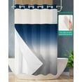 thumbnail image 2 of No Hook Shower Curtain with Snap in Liner, Abstract Blue and Grey Gradient Hotel Shower Curtains for Bathroom, Washable Shower Curtain Liner Set with Mesh Top Window, 36"x72", 2 of 6