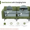 thumbnail image 3 of Demi Bonn L-Shaped Sectional Sofa Couch, Sofa Bed, Modular L-shaped 4-Seat Sectional Sofa with Reversible Chaise and 2 USB Ports, for Living Room, Army Green, 3 of 8