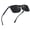 black * grey, variant on Men's Flat Top Semi-Rimless Shield Sunglasses UV400 Matte Black Gold Accent for Business Casual Commute