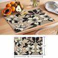 thumbnail image 6 of Black Floral Placemats Set of 8 Vintage Khaki Floral Retrp Plant Leaf Place Mats Indoor Wipeable Table Mats Washable Cloth Dining Table Placemats for Kitchen Holiday Party Home Decor 13x19 Inch, 6 of 9