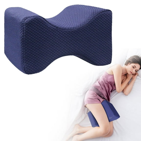 YAZHPA Knee Pillow for Side Sleepers,Knee Pillow,Leg Pillow for Side Sleeping,Memory Foam Ergonomic Pillow with Cover and Removable Straps,Hip Pain Pillow,Smooth Spine Alignment Pillow,White/Gray