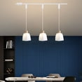 thumbnail image 2 of Kiven H-Type Track Lighting, 3-Light Modern Halo Track Pendant Light with Glass Lampshade, Track Light Pedant Adjustable Length, E26 Socket, 2 of 7
