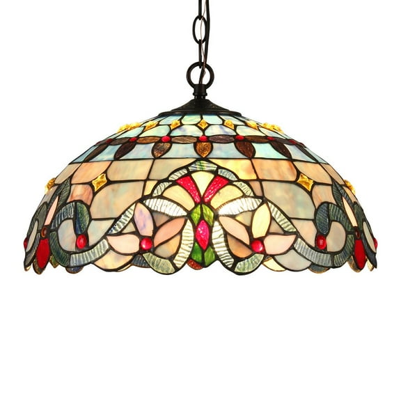 CHLOE Grenville 2 Light Victorian Ceiling Pendant Fixture 18" Shade