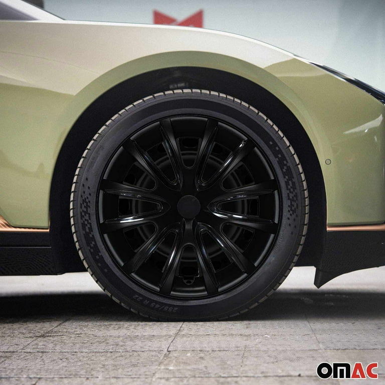 OMAC 15 Wheel Covers Hubcaps for Subaru Outback Black Matt Matte U002145