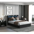thumbnail image 5 of LOOM Queen Bed Frame with 4 Storage Drawers Queen Bed Frame with Headboard and Storage Shelf,Storage Bed with Led and Charging Station,No Noise,No Box Springs Needed,Black, 5 of 8