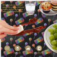 thumbnail image 6 of Colorful Keyboard Black Pattern Round Tablecloth 70"x70", Wrinkle Resistant Wipeable Table Cover for Kitchen Dining Room Picnic Patio and Party, 6 of 6