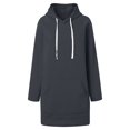 thumbnail image 5 of IWRICH Women's Oversized Hoodie Dress Warmy Casual Pullover Tops Split Hem Drawstring Long Sweatshirt with Pocket Grey XL, 5 of 5