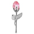 thumbnail image 3 of 2026 Glass Rose Mini Crystal Flower Artificial Flowers Valentine's Day Wedding Party Gift Room Ornament Office Desktop Decoration (Silver Rod Pink Crystal), 3 of 10