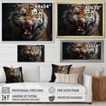 thumbnail image 4 of Designart "Fierce Tiger Portrait In Shades of Brown II" Animals Floater Framed Canvas Print, 4 of 7