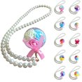 thumbnail image 3 of Bangcool Keychain Pendant Creative Faux Flower DIY Key Ring Pendant with Pearl Chain, 3 of 8