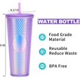 thumbnail image 4 of Vaso mate con tachuelas de 710 ml, con tapa a prueba de fugas y pajita reutilizable, taza de agua, botella de agua de doble pared aislada sin BPA (azul), 4 of 5