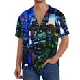 thumbnail image 7 of Lsque Five Nights At Freddy'S print Men's Cuban Collar Short Sleeve Shirt Summer Beachwear Casual Button Down Fashionable Vacation Leisure Shirt-Medium, 7 of 7