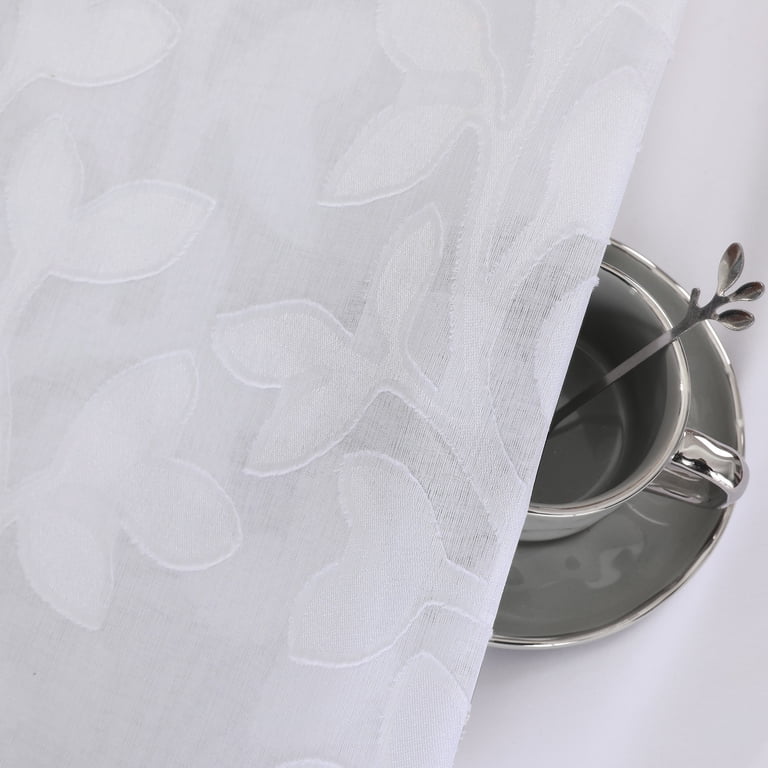 OVZME Darla 42x54 Light Filtering White Sheer Curtains photo 7