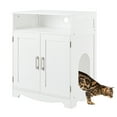 thumbnail image 2 of Unipaws Cat Litter Box Furniture, Wooden Cat Washroom Hidden Litter Box Enclosure with 2 Entrances, Cat House Storage Nightstand, 2 of 7